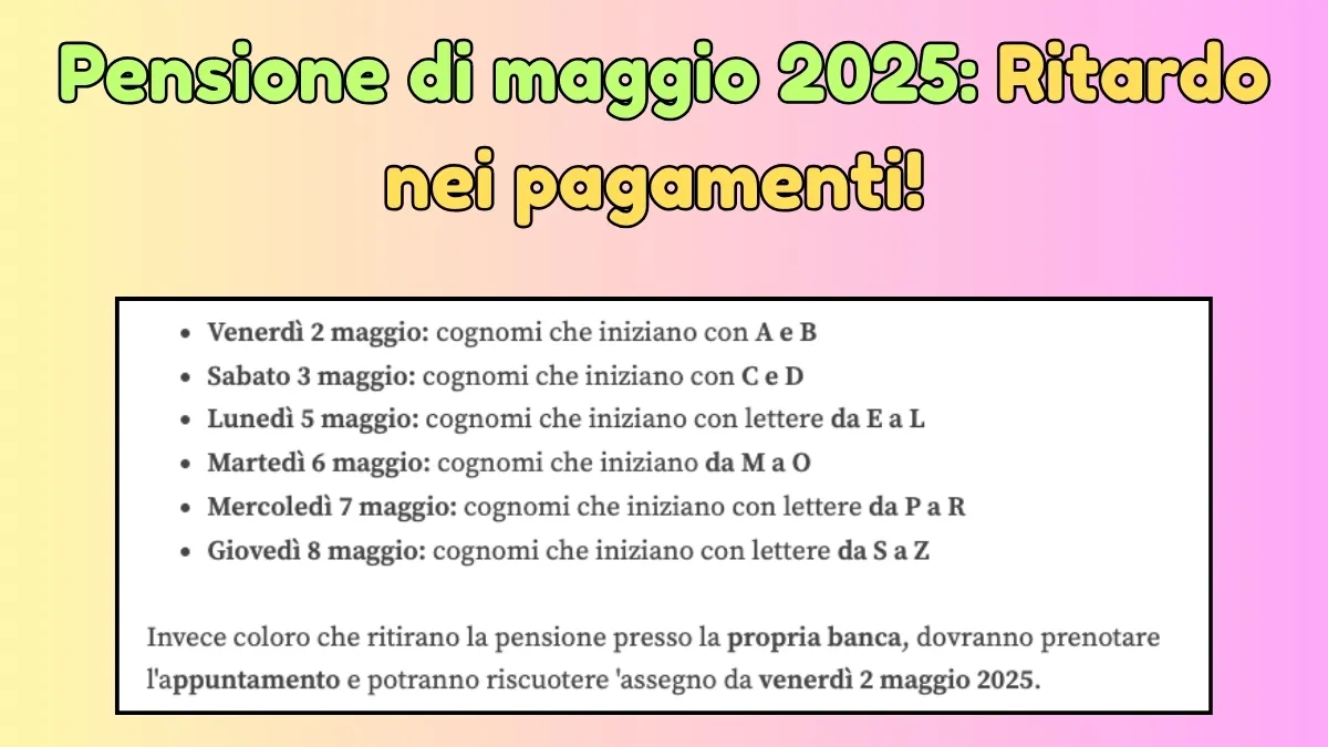 Pensione di maggio 2025